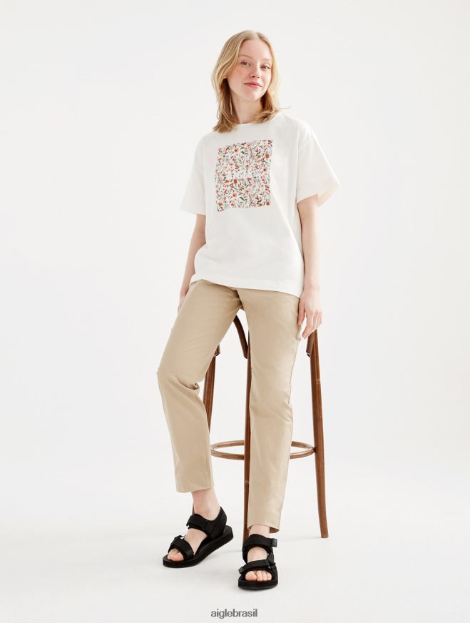 Aigle roupas camiseta liberdade e estampa manga curta leite mulheres RX2B88514