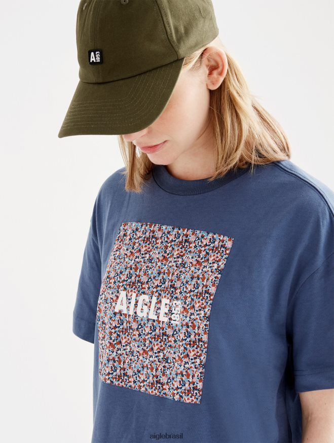 Aigle roupas camiseta liberdade e estampa manga curta marais mulheres RX2B88543