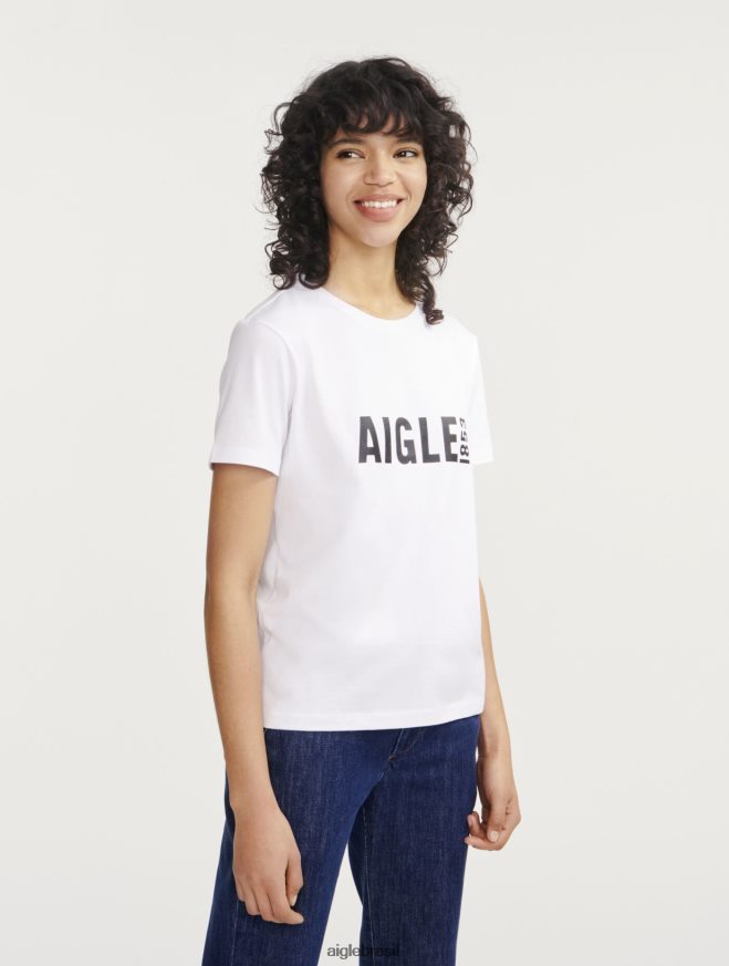 Aigle roupas camiseta manga curta estampada pyratex leite mulheres RX2B88699