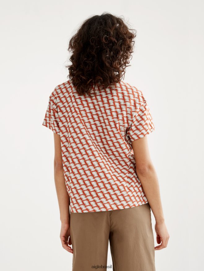 Aigle roupas camiseta manga curta toda goji pr mulheres RX2B88574