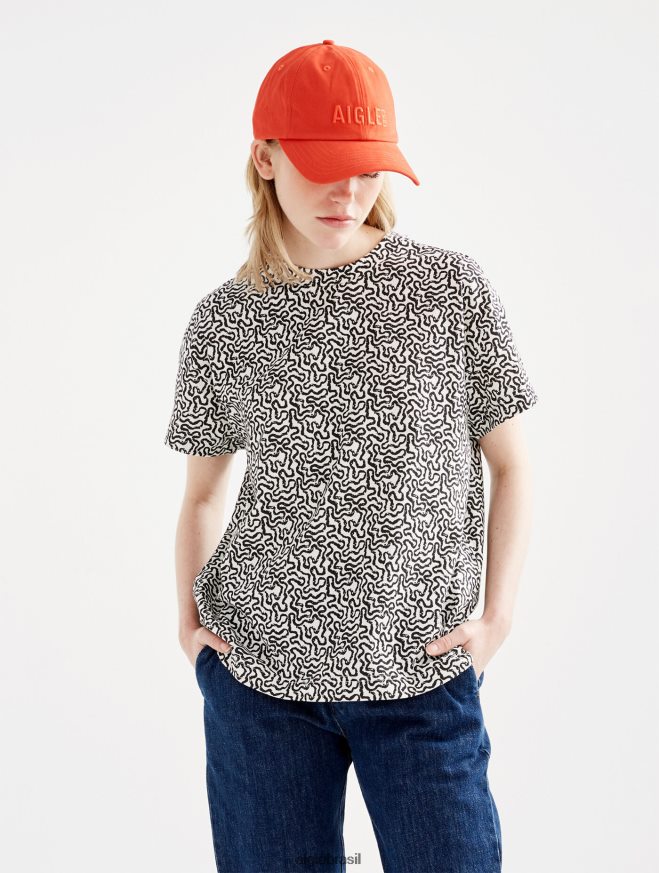 Aigle roupas camiseta manga curta toda lait pr mulheres RX2B88563