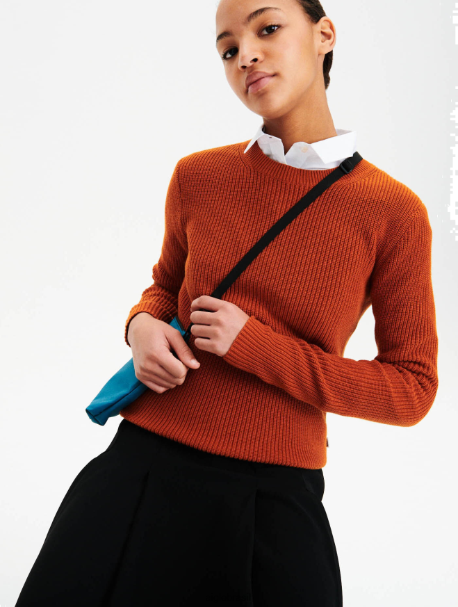 Aigle roupas suéter de algodão orgânico marrom dourado mulheres RX2B88655