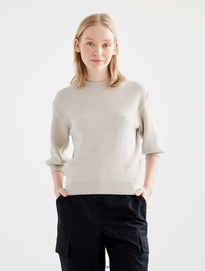 Aigle roupas suéter de manga curta com malha decorativa zibelina mulheres RX2B88458