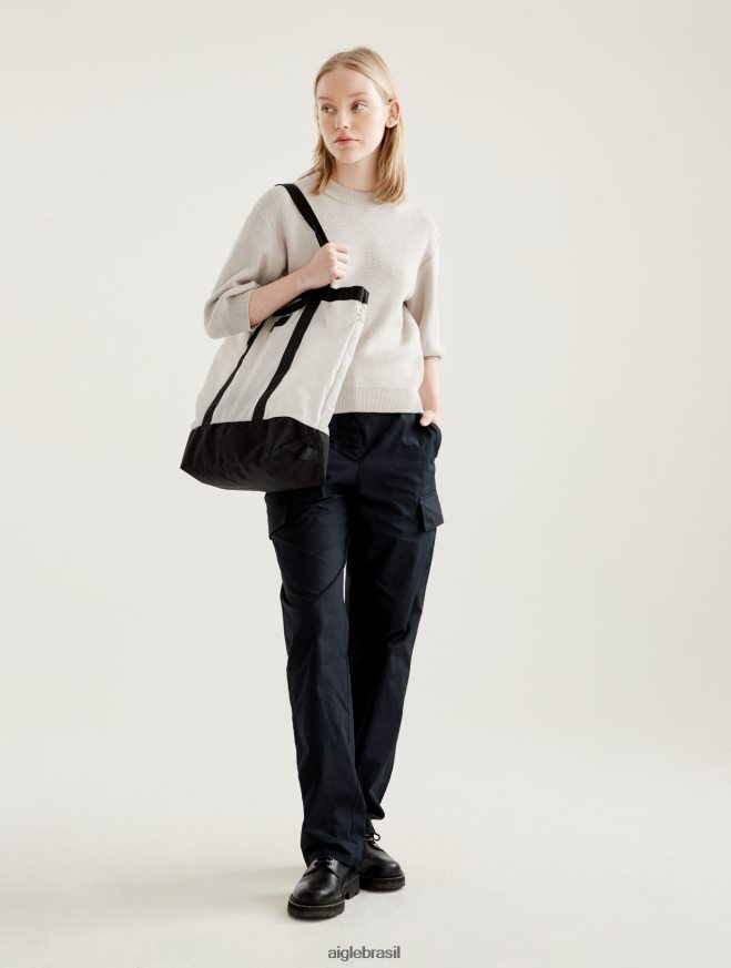 Aigle roupas suéter de manga curta com malha decorativa zibelina mulheres RX2B88458