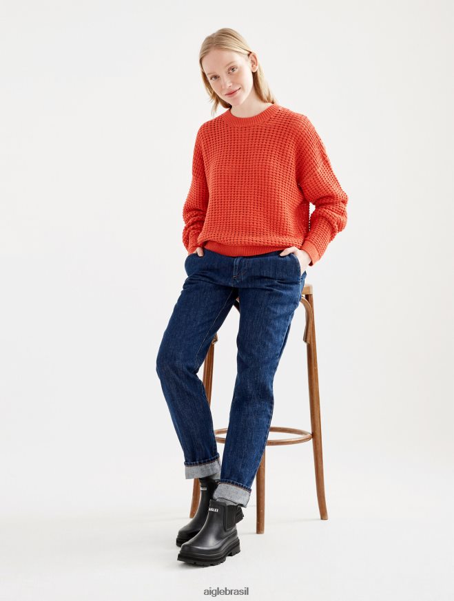 Aigle roupas suéter decorativo de malha de manga comprida Harissa mulheres RX2B88529