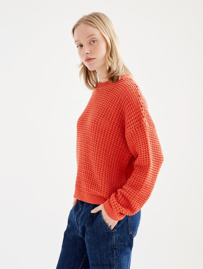 Aigle roupas suéter decorativo de malha de manga comprida Harissa mulheres RX2B88529