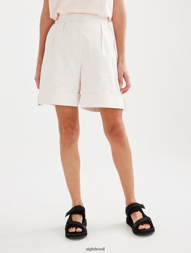 Aigle roupas shorts com punhos largos leite mulheres RX2B88428