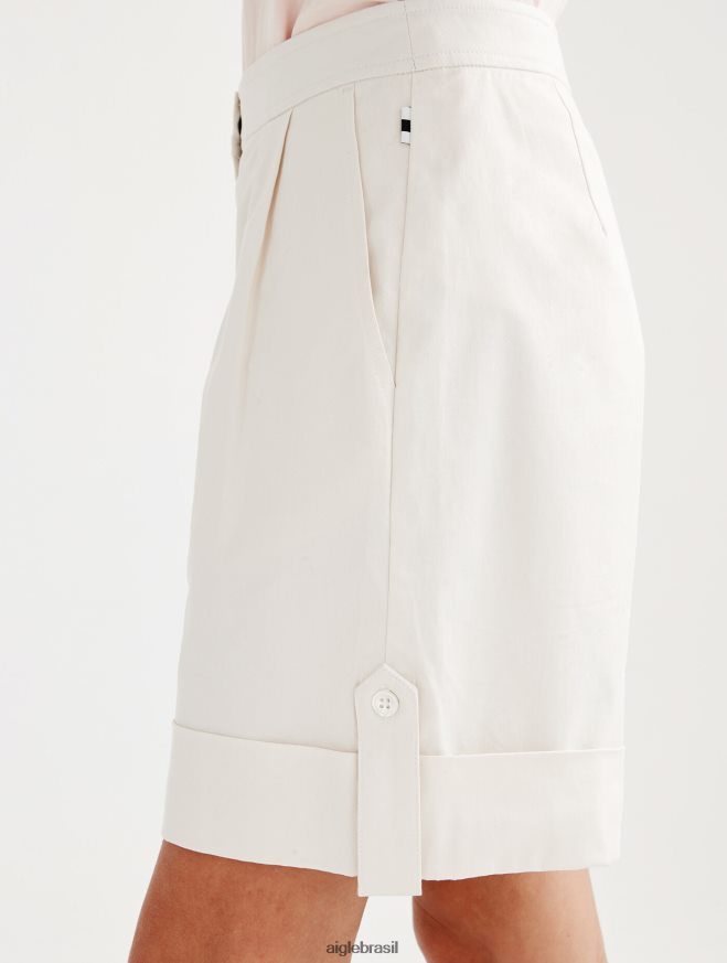 Aigle roupas shorts com punhos largos leite mulheres RX2B88428