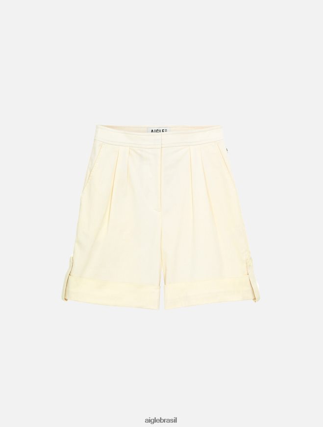 Aigle roupas shorts com punhos largos leite mulheres RX2B88428