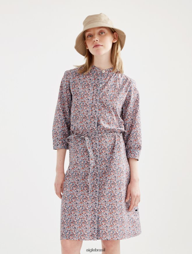 Aigle roupas o clássico vestido camisa liberty londres avelã pr mulheres RX2B88556