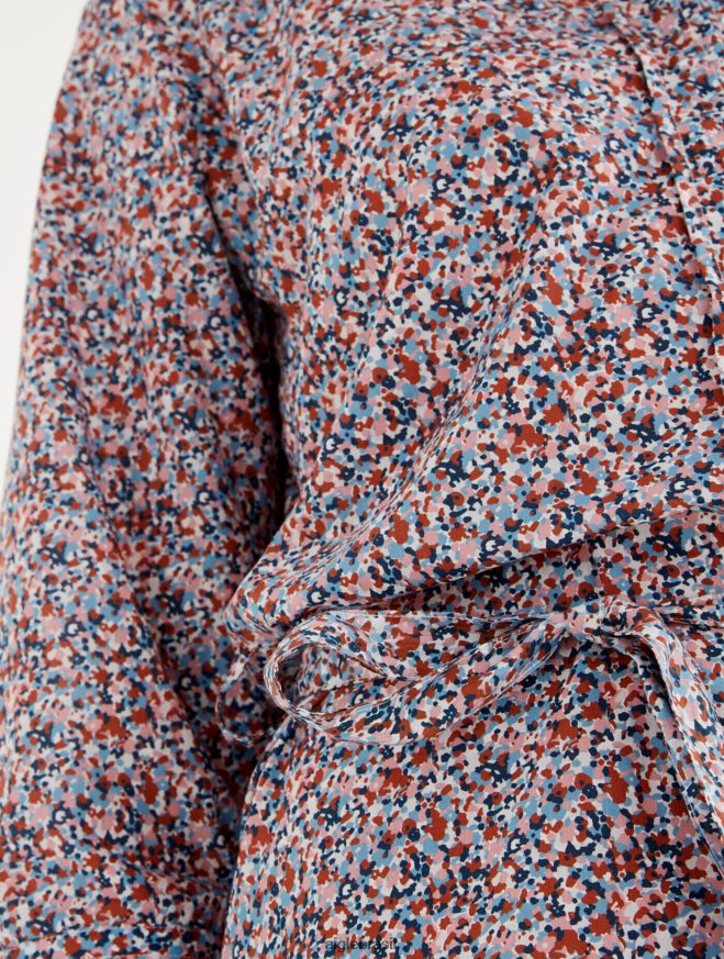 Aigle roupas o clássico vestido camisa liberty londres avelã pr mulheres RX2B88556