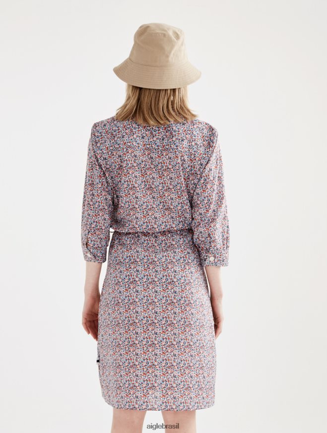Aigle roupas o clássico vestido camisa liberty londres avelã pr mulheres RX2B88556