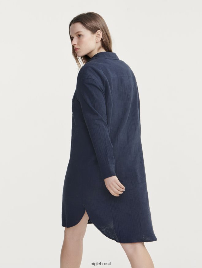 Aigle roupas vestido camisa de gaze de algodão Império mulheres RX2B88445