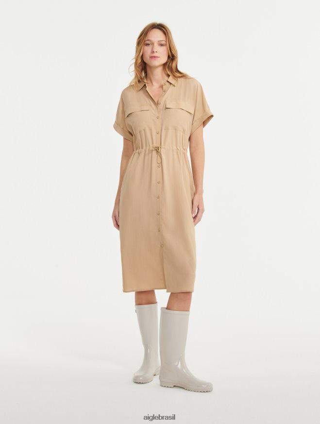Aigle roupas vestido de camisa de manga curta vime mulheres RX2B88687