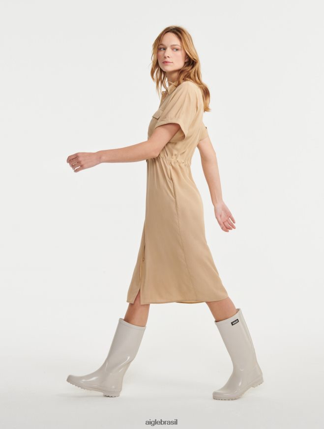 Aigle roupas vestido de camisa de manga curta vime mulheres RX2B88687