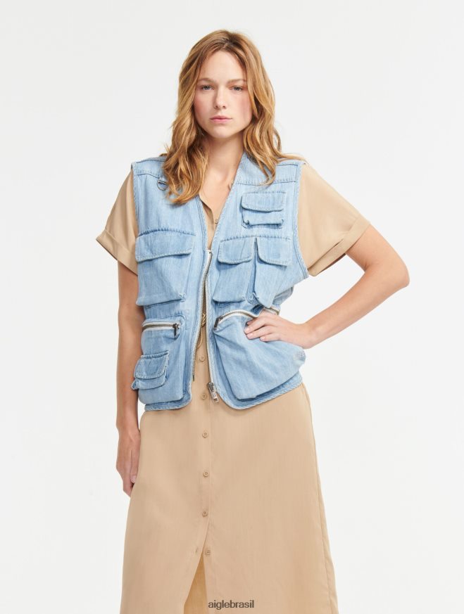 Aigle roupas vestido de camisa de manga curta vime mulheres RX2B88687