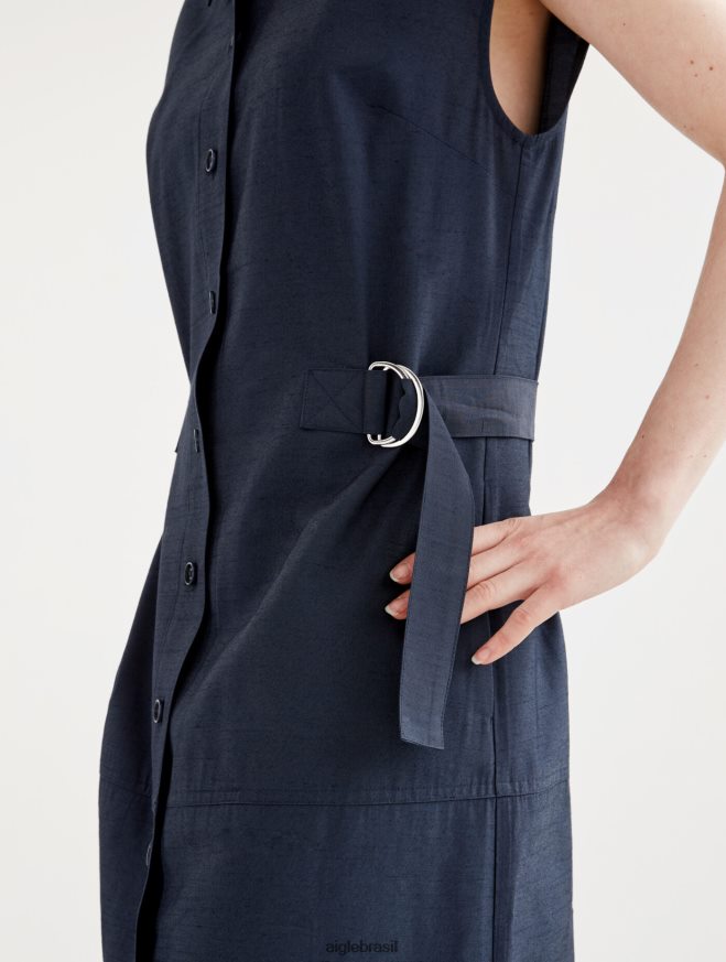 Aigle roupas vestido midi justo com botões Império mulheres RX2B88536