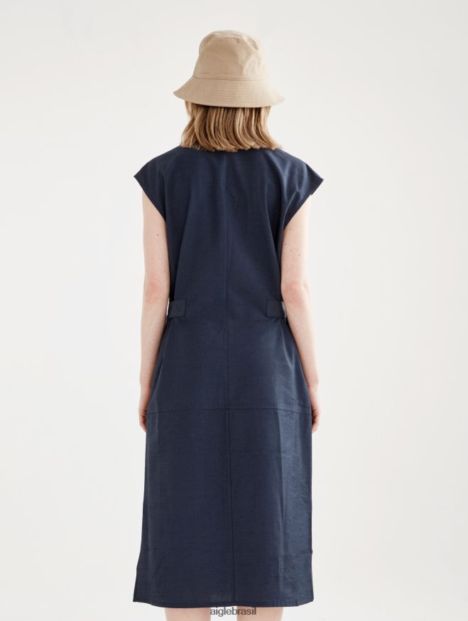 Aigle roupas vestido midi justo com botões Império mulheres RX2B88536