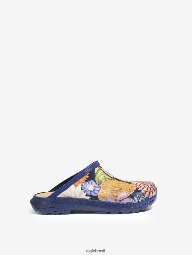 Aigle sapato versão impressa do tamanco autêntico kew multibloom mulheres RX2B88611