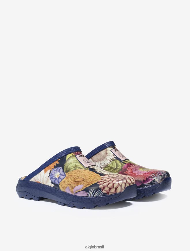 Aigle sapato versão impressa do tamanco autêntico kew multibloom mulheres RX2B88611